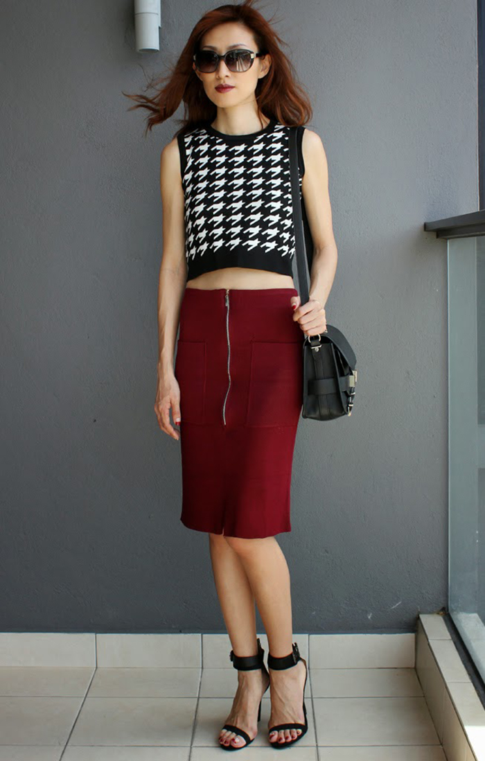 Houndstooth Cropped Top