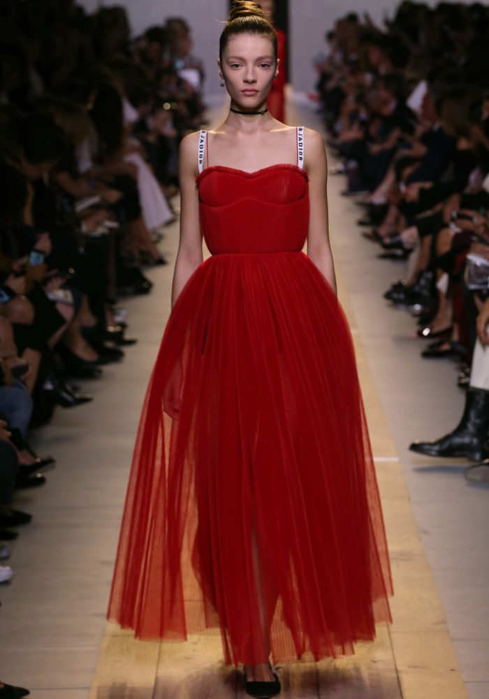 dior black tulle dress