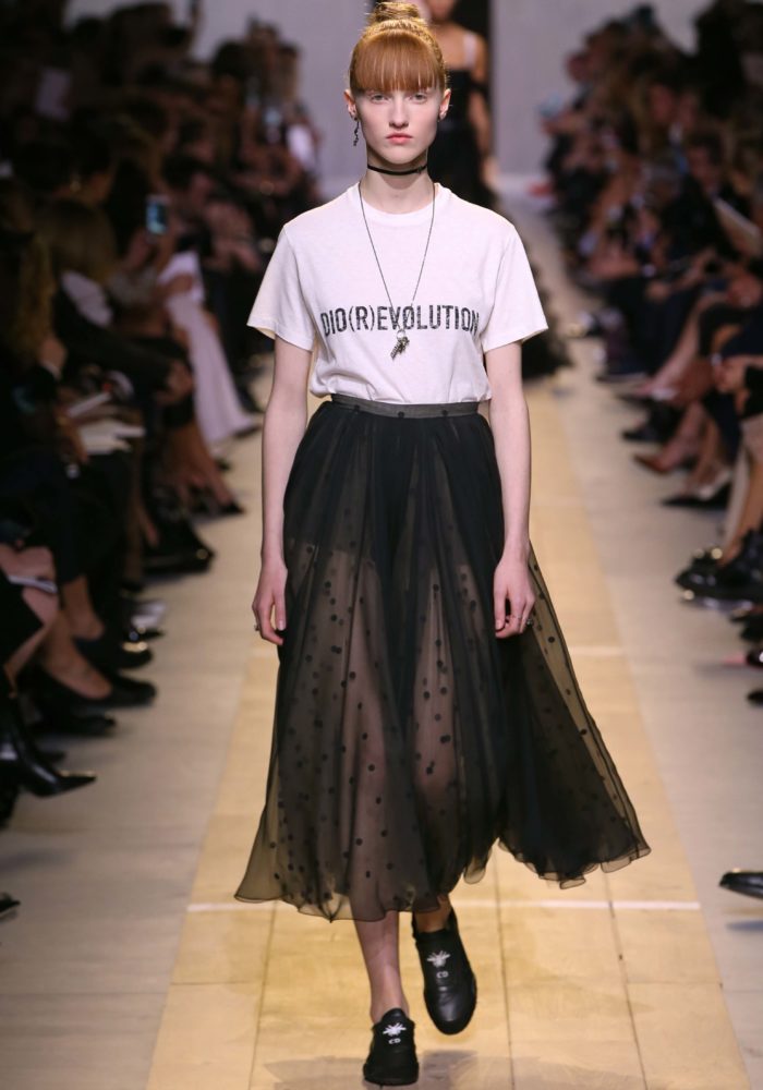 dior black tulle dress
